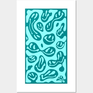 Teal Melting Smiles Posters and Art